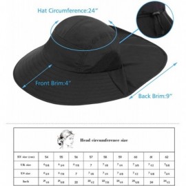 Sun Hats Men/Womens Foldable Flap Cover UPF 50+ UV Protective Wide Brim Bucket Sun Hat - Unisex_black - CQ192EQX48H $17.14