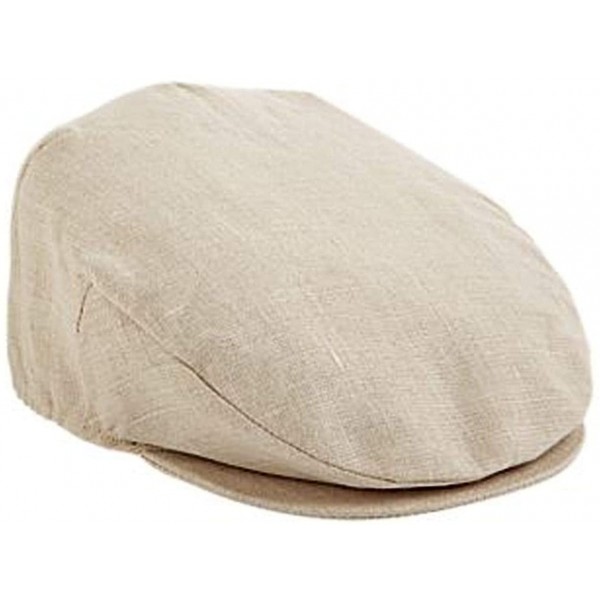 Newsboy Caps Men's Vintage Irish Cap Linen - Sand - C718U35220G $43.56