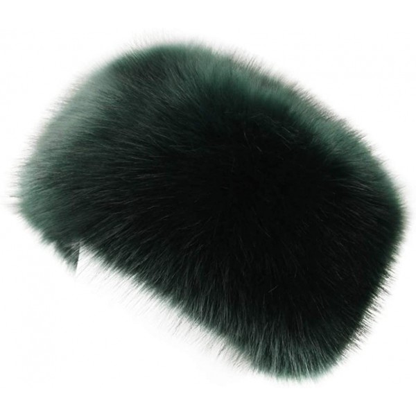 Skullies & Beanies Faux Fur Cossack Russian Style Hat for Ladies Winter Hats for Women - Dark Green - CY18SD25XOS $13.37
