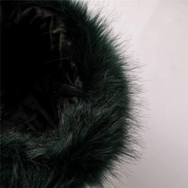 Skullies & Beanies Faux Fur Cossack Russian Style Hat for Ladies Winter Hats for Women - Dark Green - CY18SD25XOS $13.37