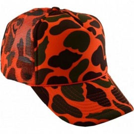 Baseball Caps Men's Summer Mesh Trucker Adjustable Cap Camouflage - Neon Orange Camo - C611WLWC48X $12.21
