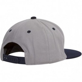 Baseball Caps Cotton Two-Tone Flat Bill Snapback - Gray/Black - CX184TG0EHI $12.68