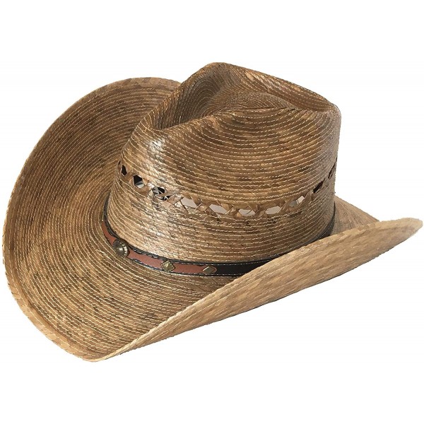 Cowboy Hats Mexican Palm Western Sombrero Cowboy Hat Safari Sun Lifeguard Gardener SPF Big Brim - Brown C Crown - CL18DL7A38U...
