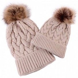 Headbands Family Matching Warm Hat for Women Kids Baby Keep Hats Knitted Wool Hemming - ❤khaki❤ - C318ILHCX7Y $5.88