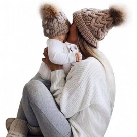 Headbands Family Matching Warm Hat for Women Kids Baby Keep Hats Knitted Wool Hemming - ❤khaki❤ - C318ILHCX7Y $5.88