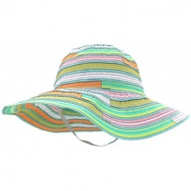 Bucket Hats Paper Straw Summer Beach Braid Rainbow Lollipop Fish Bucket Hat Folding Cap - Turquoise - CQ12FBVB5YJ $8.19