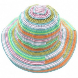 Bucket Hats Paper Straw Summer Beach Braid Rainbow Lollipop Fish Bucket Hat Folding Cap - Turquoise - CQ12FBVB5YJ $8.19