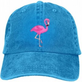 Baseball Caps Men Or Women Adjustable Denim Jeans Baseball Caps Pink Flamingo Plain Cap - Blue - CL18KOASUD6 $26.01