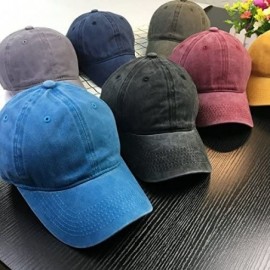 Baseball Caps Men Or Women Adjustable Denim Jeans Baseball Caps Pink Flamingo Plain Cap - Blue - CL18KOASUD6 $15.74