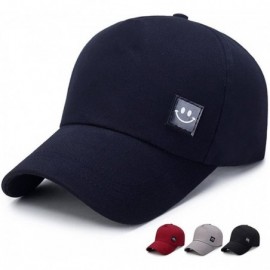 Cowboy Hats Summer Baseball Cap Smile Unisex Solid Color Hat Adjustable Hip-Hop Cap (Gray- One Size) - Gray - CY18RLG4QO0 $11.58