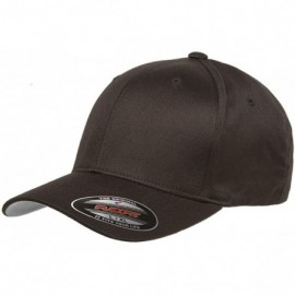 Baseball Caps Original Flexfit Wooly Cotton Twill Cap 6277- Stretch Fit Baseball Cap w/Hat Liner - Brown - CE1803HO634 $32.10