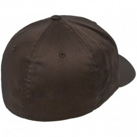 Baseball Caps Original Flexfit Wooly Cotton Twill Cap 6277- Stretch Fit Baseball Cap w/Hat Liner - Brown - CE1803HO634 $12.04