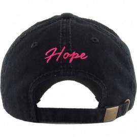 Baseball Caps Pink Ribbon Breast Cancer Awareness Vintage Distressed Baseball Hat Cap - (1.1) Black Pink Ribbon - CB18HES6M3D...