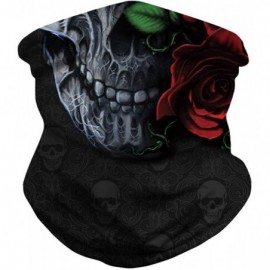 Balaclavas Face Mask Seamless Rave Bandana Dust Wind UV Protection Neck Gaiter Mask Headwear - Skull Rose - C11982G8QW7 $13.32