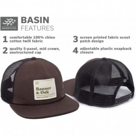 Baseball Caps Basin Scout Patch Trucker Hat - Adjustable Baseball Cap w/Plastic Snapback Closure - Brown - C718ZOZZGAL $31.71