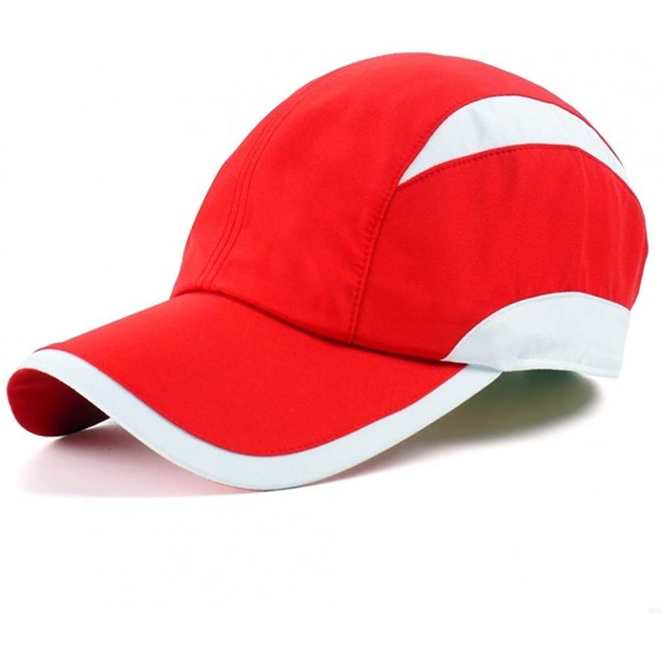 Baseball Caps Quick Dry Sport Hats Unstructured of Baseball Cap for Unisex Lightweight - Sport- Red - CG18DH5W8OH $14.14