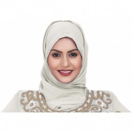 Balaclavas Women Faux Georgette Ethnic- Evening- Party- Handscarf Soft Neck Head Wraps Cap- Full Cover Hat - Off White - CC18...