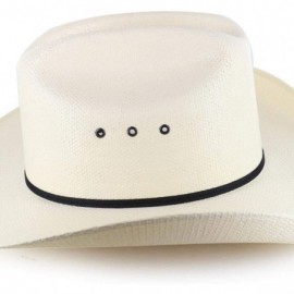 Cowboy Hats Men's Tie Straw Cowboy Hat - Cjsolidbng4.25 - Natural - CD188KL6A9R $61.58