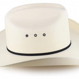 Cowboy Hats Men's Tie Straw Cowboy Hat - Cjsolidbng4.25 - Natural - CD188KL6A9R $37.11