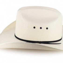 Cowboy Hats Men's Tie Straw Cowboy Hat - Cjsolidbng4.25 - Natural - CD188KL6A9R $37.11