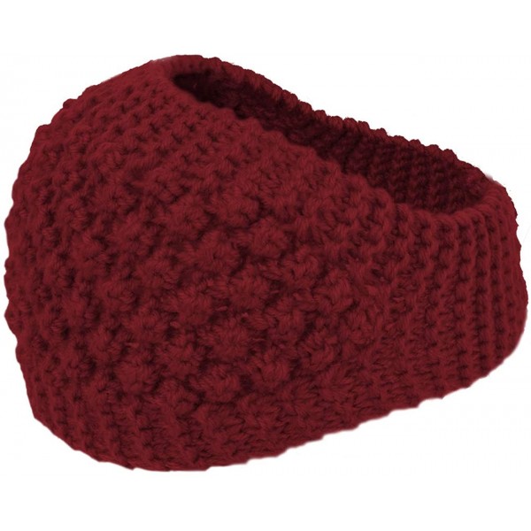 Headbands Women's Winter Wide Knit Headband - Wide - Red - CN17Y4UL62I $15.32