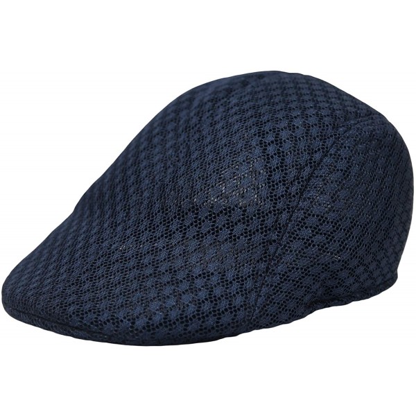 Newsboy Caps Breathable Mesh Summer Hat Newsboy Ivy Cap Cabbie Flat Cap UZ30053 - Navy - CT18WWD8ZKD $11.20