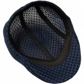 Newsboy Caps Breathable Mesh Summer Hat Newsboy Ivy Cap Cabbie Flat Cap UZ30053 - Navy - CT18WWD8ZKD $11.20