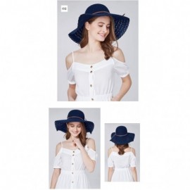 Sun Hats Adjustable Floppy Summer Foldable Fedora - Navy Blue - C018NQWUHHN $11.00