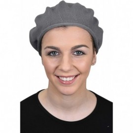 Berets Beret for Women 100% Cotton Solid - Grey - CK18QSE6S95 $22.13