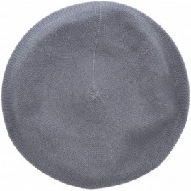 Berets Beret for Women 100% Cotton Solid - Grey - CK18QSE6S95 $22.13