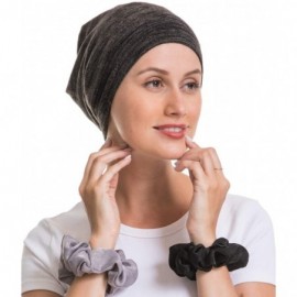 Skullies & Beanies Satin Silk Lined Sleep Cap - Beanie Slap Hat-Amazing Soft Chome Cap - Black-fg - CW18WTN26DA $16.71