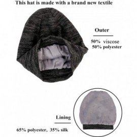 Skullies & Beanies Satin Silk Lined Sleep Cap - Beanie Slap Hat-Amazing Soft Chome Cap - Black-fg - CW18WTN26DA $16.71