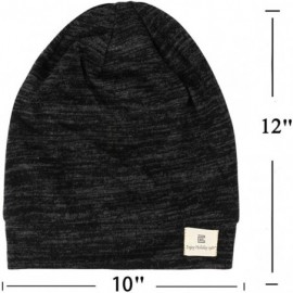 Skullies & Beanies Satin Silk Lined Sleep Cap - Beanie Slap Hat-Amazing Soft Chome Cap - Black-fg - CW18WTN26DA $16.71