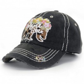 Baseball Caps Womens Baseball Cap Washed Distressed Vintage Adjustable Polo Style Dad hat - Black - C118Y9ZNQMA $29.27