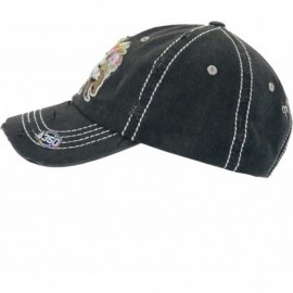 Baseball Caps Womens Baseball Cap Washed Distressed Vintage Adjustable Polo Style Dad hat - Black - C118Y9ZNQMA $12.49