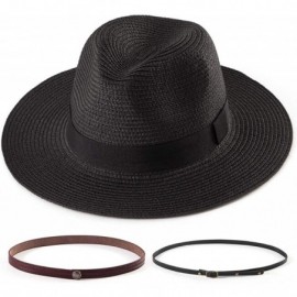 Fedoras Fedora Hats for Women DIY Band Belt Buckle Wool or Straw Wide Brim Beach Sun Hat - CU194RYMZY4 $29.88