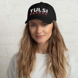 Baseball Caps Tulsi Gabbard Baseball Cap - 2020 Presidential Election Dad Hat - Political Gift for Democrats - Black - C218T5...