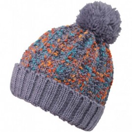 Skullies & Beanies Winter Wonderland Splash Patterned Thick Knit Fleece Lined Snow Beanie Hats - 7969_grey - CL1888KGCTZ $13.22