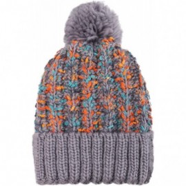 Skullies & Beanies Winter Wonderland Splash Patterned Thick Knit Fleece Lined Snow Beanie Hats - 7969_grey - CL1888KGCTZ $13.22