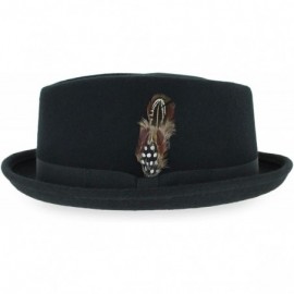 Fedoras Belfry Crushable Porkpie Vintage Diamond - Black - CR116Z48QFD $34.96