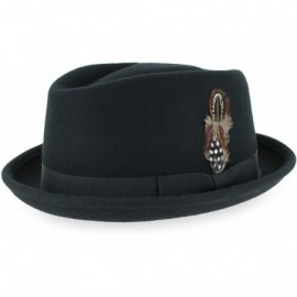 Fedoras Belfry Crushable Porkpie Vintage Diamond - Black - CR116Z48QFD $34.96