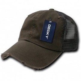 Baseball Caps Vintage Washed Adjustable Mesh Trucker Baseball Cap Hat One Size Fits Most - Brown - CU183CS4I3N $12.41