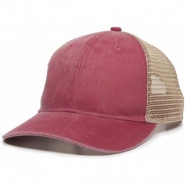 Baseball Caps Ladies Washed Cotton Structured Ponytail - Red - CH18XT3KN9M $13.14