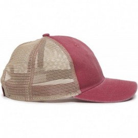 Baseball Caps Ladies Washed Cotton Structured Ponytail - Red - CH18XT3KN9M $13.14