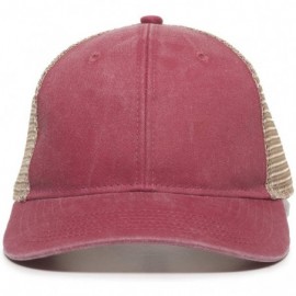 Baseball Caps Ladies Washed Cotton Structured Ponytail - Red - CH18XT3KN9M $13.14