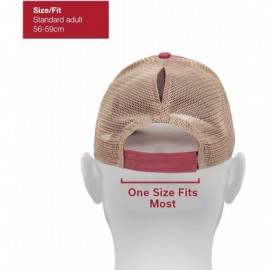 Baseball Caps Ladies Washed Cotton Structured Ponytail - Red - CH18XT3KN9M $13.14