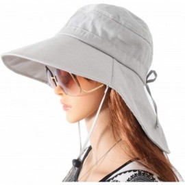 Sun Hats Womens Leisure Solid Colour Sun Hat Sun-Proof for Outdoor Activities - Light Grey - CB18ONSS4W3 $14.03