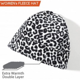 Skullies & Beanies Women Winter Fleece Beanie Gloves Scarf Set - Leopard Black - C618A2WUUEN $10.61