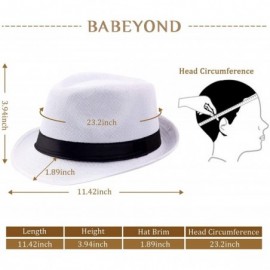 Fedoras 1920s Panama Fedora Hat Cap for Men Gatsby Hat for Men 1920s Mens Gatsby Costume Accessories - White - CI18NIHWRZZ $1...