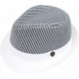 Fedoras 100% Cotton Fedora Hat- Spring/Summer British Style Unisex Trilby Fedora - White - C918DTHSIAG $11.30